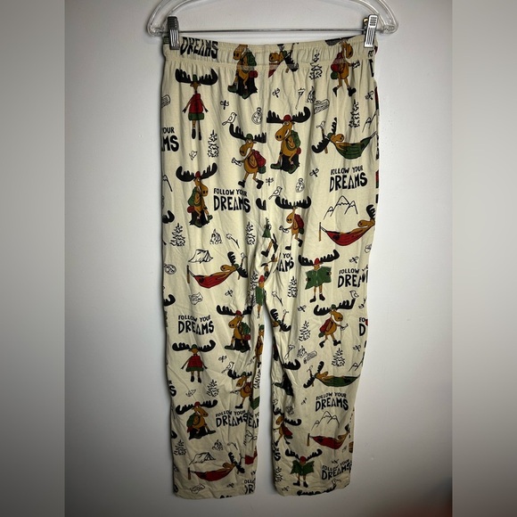 Lazy one Pajama Pants Drawstring Novelty Print Pull on elastic waist M Cotton - Picture 9 of 13
